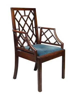 Lot 701 - Mahogany cockpen-style armchair