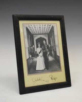 Lot 238 - Monochrome photograph of HM Queen Elizabeth II and Prince Philip