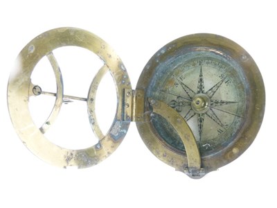 Lot 637 - Irish George III portable compass and sundial
