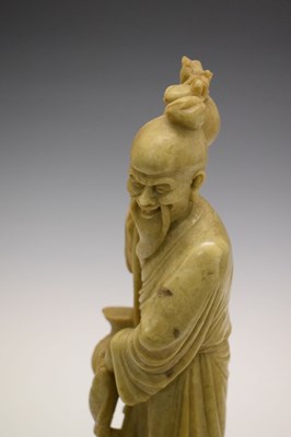 Lot 311 - Good Chinese carved green soapstone figure