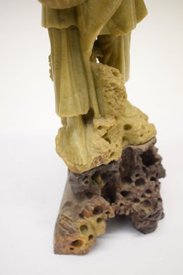 Lot 311 - Good Chinese carved green soapstone figure