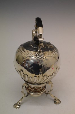 Lot 85 - Victorian silver spirit kettle on stand