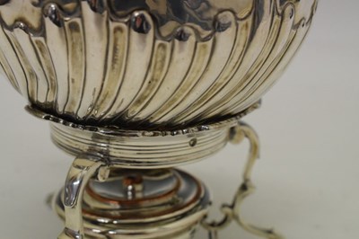 Lot 85 - Victorian silver spirit kettle on stand