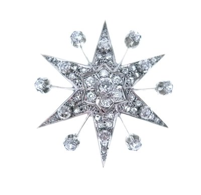 Lot 44 - Late Victorian diamond starburst brooch