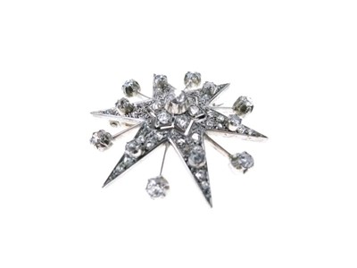 Lot 44 - Late Victorian diamond starburst brooch