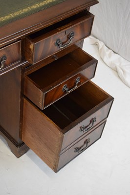 Lot 657 - Reproduction mahogany twin pedestal desk