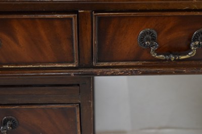 Lot 657 - Reproduction mahogany twin pedestal desk