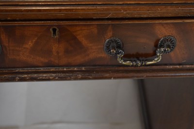 Lot 657 - Reproduction mahogany twin pedestal desk