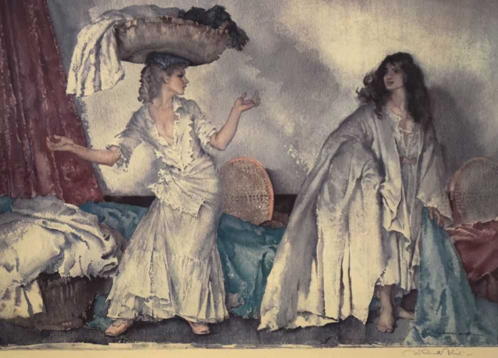 Lot 546 - After Sir William Russell Flint, limited edition coloured print, 'The Balance'
