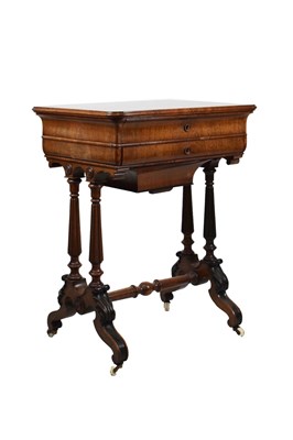 Lot 688 - Victorian rosewood and ebonised work table