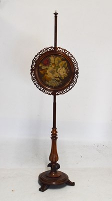 Lot 690 - Victorian mahogany pole screen