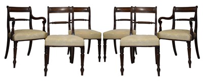 Lot 703 - Set of six Victorian mahogany dining chairs