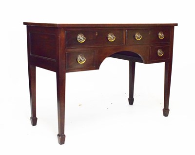 Lot 486 - Edwardian mahogany kneehole writing desk