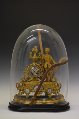 Lot 569 - 19th Century French gilt spelter clock, with dome