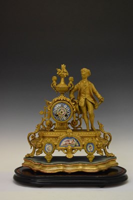 Lot 431 - Late 19th Century French gilt spelter clock