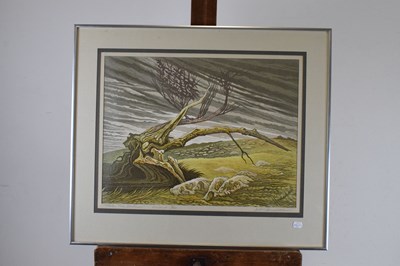 Lot 487 - Arthur Homeshaw RWA (1933-2011) - Limited edition linocut - 'Fallen Tree'