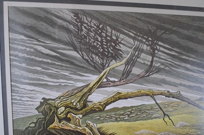 Lot 487 - Arthur Homeshaw RWA (1933-2011) - Limited edition linocut - 'Fallen Tree'
