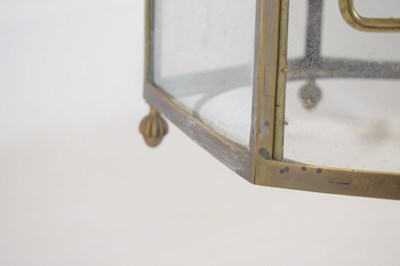 Lot 712 - Reproduction glazed brass ceiling lantern