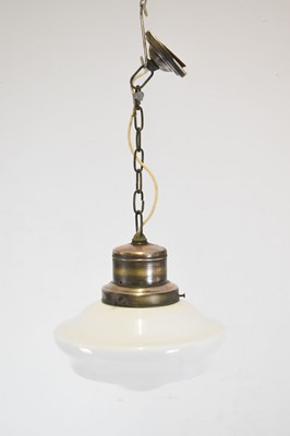 Lot 669 - Light fitting with white glass bowl