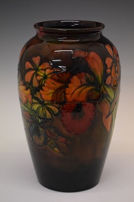 Lot 513 - William Moorcroft large vase 'Flambe Frilled Orchid' pattern