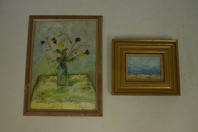 Lot 715 - Gordon Cox - Beach scene & Sylvia Levine still-life