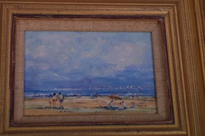 Lot 715 - Gordon Cox - Beach scene & Sylvia Levine still-life
