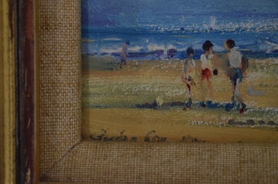 Lot 715 - Gordon Cox - Beach scene & Sylvia Levine still-life