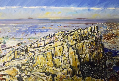 Lot 672 - Three coastal scenes - Watchet Harbour, Sand Point  & North Devon