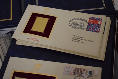 Lot 327 - 22ct Golden Replicas of British stamps in four albums