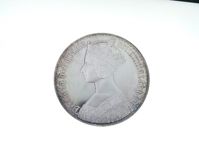 Lot 88 - Large unmarked silver proof copy of a Victorian Gothic crown