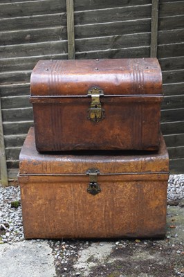 Lot 675 - Two tin trunks