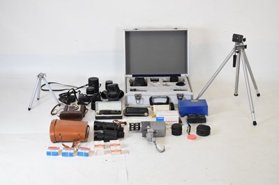 Lot 374 - Asahi Pentax Spotmatic camera, lenses, binoculars