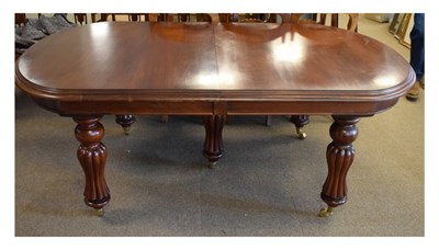 Lot 377 - Large reproduction dining table with eight upholstered chairs