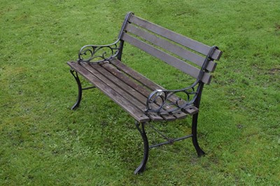 Lot 725 - Small teak garden bench