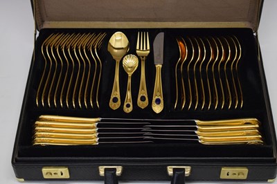 Lot 647 - Cased twelve person gilt Royal Collection Solingen cutlery