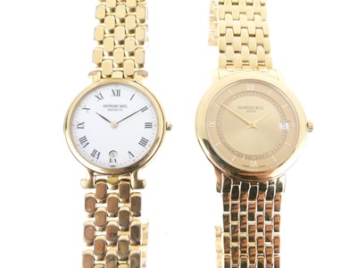 Lot 200 - Raymond Weil - Two gentlemen's gold plated wristwatches