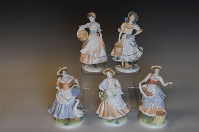 Lot 523 - Five Royal Worcester figures from 'The Pastoral Collection'