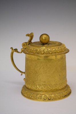 Lot 346 - Elkington gilt lidded tankard