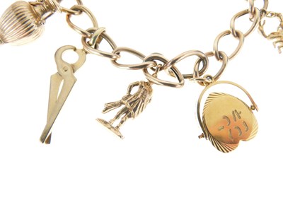 Lot 124 - 9ct gold charm bracelet