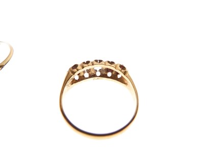 Lot 12 - 18ct and five stone diamond ring together with an 18ct gold ring