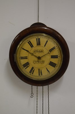 Lot 428 - 'Postman's alarm' type weight-driven wall clock