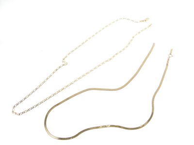 Lot 62 - Two 9ct gold fancy-link necklaces