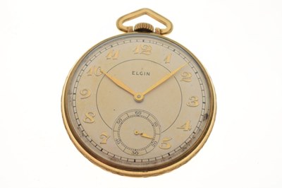 Lot 98 - Elgin USA gold-plate pocket or fob watch
