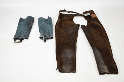 Lot 362 - Two pairs of suede riding chaps (half and full)