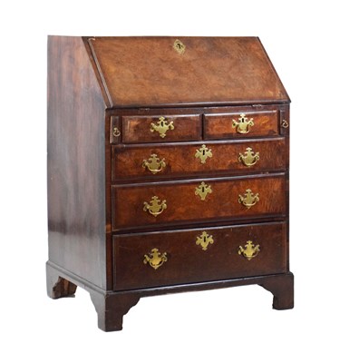 Lot 584 - Mahogany and burr veneered bureau