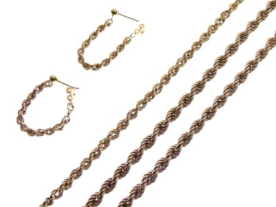 Lot 68 - 9ct gold rope-link chain, bracelet