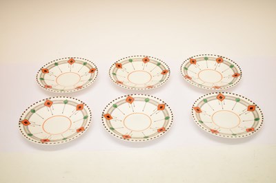 Lot 300 - Shelley 'Vogue' pattern part tea set printed and painted in the 'Diamonds' pattern