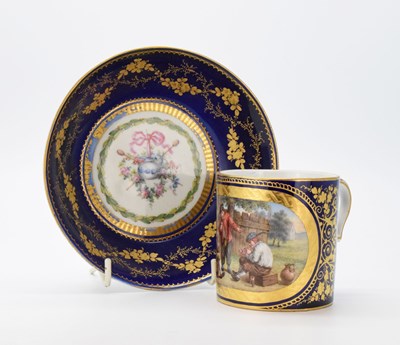 Lot 318 - Sèvres coffee can and saucer