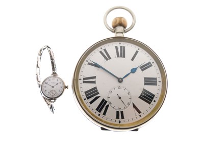 Lot 227 - 'Goliath' pocket watch and a lady’s Waltham wristwatch