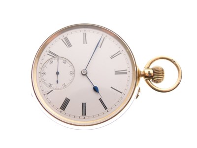 Lot 54 - James Usher & Son, Lincoln, 18ct gold open faced pocket watch